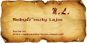 Mednyánszky Lajos névjegykártya